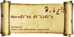 Horváth Éliás névjegykártya