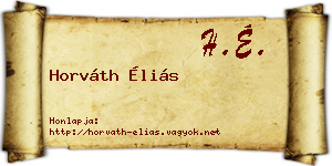 Horváth Éliás névjegykártya